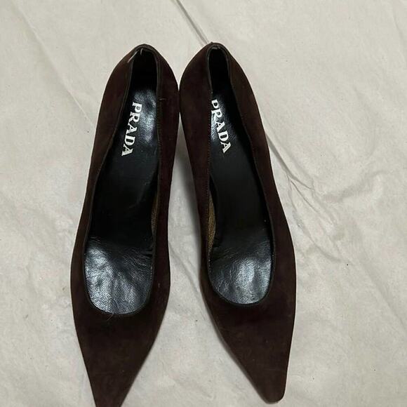 PRADA SUEDE CAP TOE POINTED TOE SHOES SIZE 38‎ - Picture 1 of 6